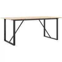 vidaXL Table de salle à manger O-cadres 180x90x75 cm pin massif et acier