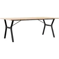 vidaXL Table de salle à manger châssis en Y 200x100x75,5cm pin massif & acier