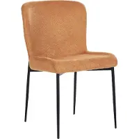 Beliani Lot de 2 chaises de salle à manger orange revêtement en polyester tricoté pieds en métal cuisine salle à manger
