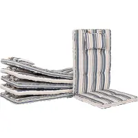 Beliani Lot de 8 coussins de chaise de jardin Maui Blue and Beige Lumarko !