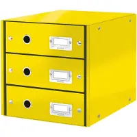 Leitz Module à 3 tiroirs Click + Store , en carton, jaune