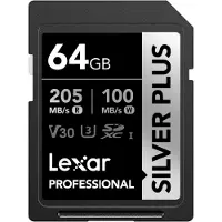 Lexar Carte SD Silver Plus UHS-1 64Go V30 R205/W100