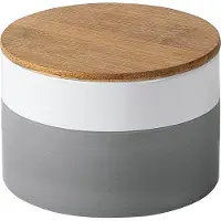 Wenko Boîte de conservation MALTA 0,75 l Récipient en céramique Réserve Couvercle en bambou