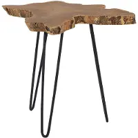 Beliani Ensemble de 2 tables de rangement en bois brun noir avec métal laqué fait main table irrégulière moderne