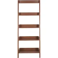 Beliani Bibliothèque 5 Étagères Bois Foncé Mobile Trio