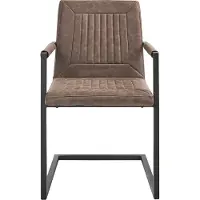 Beliani Chaise de salle à manger en similicuir marron (lot de 2) BRANDOL
