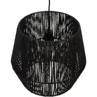 Beliani Lampe à suspension abat-jour en papier tressé noir matériaux naturels câble réglable éclairage boho design