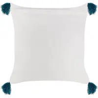 Beliani Coussin TILIA Coton 45 x 45 cm Géométrique Impression en bloc Bleu
