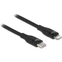 DeLOCK - Câble Lightning - USB-C mâle à Lightning mâle - 1,0m - noir - prend en charge l'alimentation - pour Apple iPad/iPhone/iPod (Lightning) (86637)