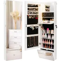 Coast Armoire à bijoux - avec miroir - éclairage LED - 120 x 37 x 11 cm - Blanc