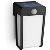 Philips LED SHROUD 2,3W 2700K 250lm IP44 noir Lampe murale solaire avec détecteur de mouvement
