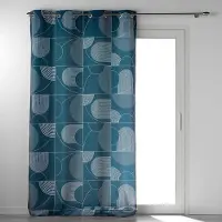 Douceur d'intérieur Douceur d'Intérieur, Rideau à Oeillets (140 x 260 cm) Esquisse Bleu, Polyester Imprimé