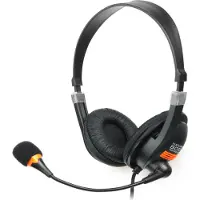 Natec Casque d'écouteurs filaires pour drones, appels et musique, noir et orange.
