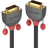 Lindy Anthra Line - Câble DVI - liaison double - DVI-D (M) pour DVI-D (M) - 10 m - rond vis moletées - noir