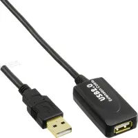 InLine 34612I Rallonge active USB 2.0, avec amplification du signal "Repeater", prise A à prise femelle A, 15m