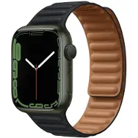 Apple Bracelet Leather Link Watch | 44/45/46/49 mm - Taille M/L - Midnight