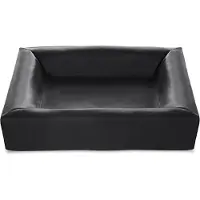 Bia Bed Bed Housse de panier pour chien en similicuir Noir