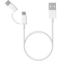 Xiaomi Mi 2-in-1 USB Cable Micro USB to Type C 30cm câble USB 0,3 m USB 2.0 USB A Micro-USB B Blanc