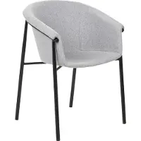 Beliani Chaise de salle à manger en tissu Ensemble de 2 chaises gris clair Ames Lumarko