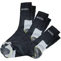 Werkstarck Hommes, Chaussettes, Chaussettes WORKER, paquet de 3 paires, Gris, (Lot de 3, 39 - 42)