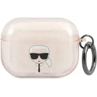Karl Lagerfeld Karl's Head Silicone Glitter Case Apple AirPods Pro - Dorée