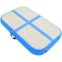 vidaXL Tapis de gymnastique gonflable avec pompe 60x100x15 cm PVC bleu