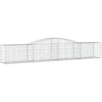 vidaXL Gabions avec arc surélevé 2 pcs. 400x50x60/80 cm Fer galvanisé
