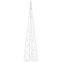 vidaXL Cône lumineux LED acrylique décoratif blanc froid 90 cm