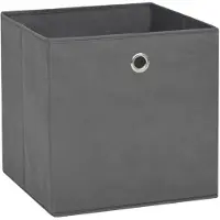 vidaXL Boîtes de rangement 4 pcs Tissu intissé 28x28x28 cm Gris