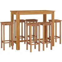 vidaXL Ensemble bar de jardin 7 pièces bois massif acacia