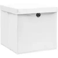 vidaXL Boîtes de rangement avec couvercles 4 pcs. 28x28x28 cm blanc