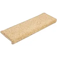 vidaXL Tapis d'escalier 15 pièces 65 x 21 x 4 cm Crème Bord rectangulaire
