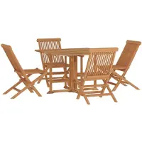 vidaXL Ensemble de jardin 5 pièces pliable en teck massif