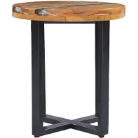 vidaXL Table basse 40x45 cm Bois de teck massif et polyrésine