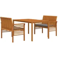 vidaXL Ensemble de jardin 3 pièces avec coussins Bois massif Acacia