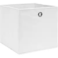 vidaXL Boîtes de rangement 4 pcs Tissu intissé 28x28x28 cm Blanc