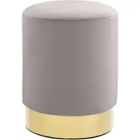 vidaXL Tabouret Gris clair et doré Velours 28 x 36 cm