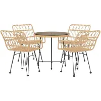 vidaXL Ensemble de jardin 5 pièces Poly rotin