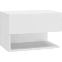 vidaXL Table de chevet murale Blanc
