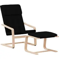 vidaXL Fauteuil relax avec pouf Noir Tissu