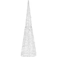 vidaXL Cône LED acrylique Décoration de Noël Pyramide bleu 120 cm
