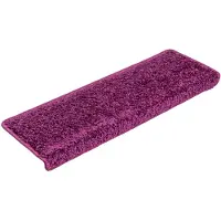 vidaXL Tapis d'escalier 15 pièces 65 x 21 x 4 cm Violet Bord rectangulaire