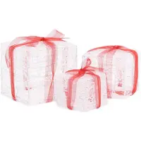 vidaXL Boîtes à cadeaux LED 3 pcs. Décoration de Noël Multicolore