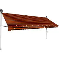 vidaXL Store rétractable manuel avec LED 400 cm orange brun