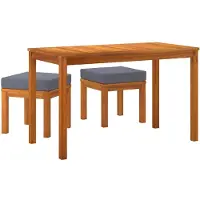 vidaXL Ensemble de jardin 3 pièces avec coussins Bois massif Acacia