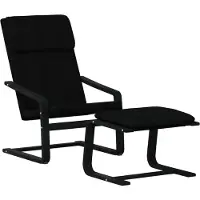 vidaXL Fauteuil relax avec pouf Noir Tissu