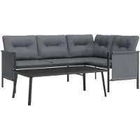 vidaXL Ensemble salon de jardin 2 pièces anthracite acier