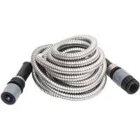 vidaXL Tuyau d'arrosage avec buse de pulvérisation Argenté 0,6" 30 m Acier inoxydable