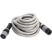 vidaXL Tuyau d'arrosage avec buse de pulvérisation Argenté 0,6" 15 m Acier inoxydable