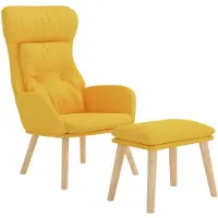 vidaXL Fauteuil relax avec pouf jaune moutarde Tissu